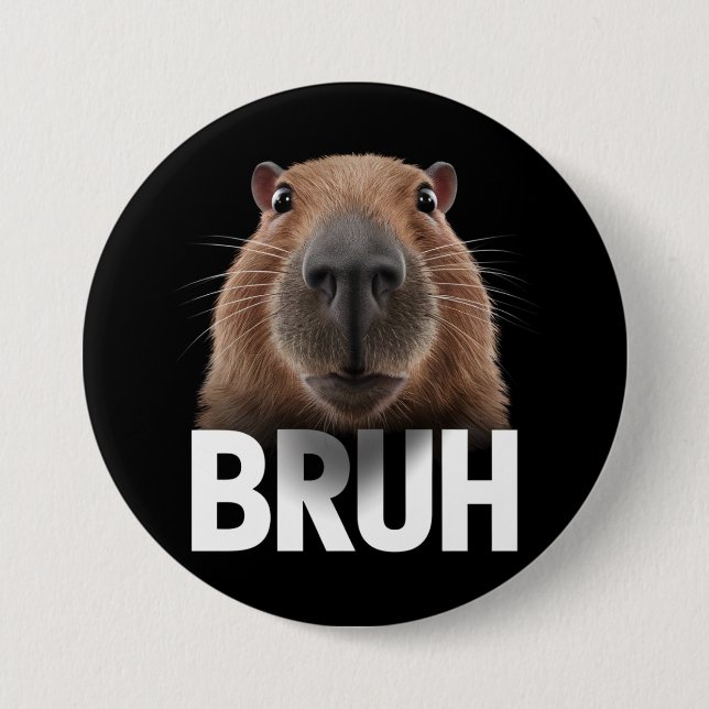 Funny Capybara Bruh  Button (Front)
