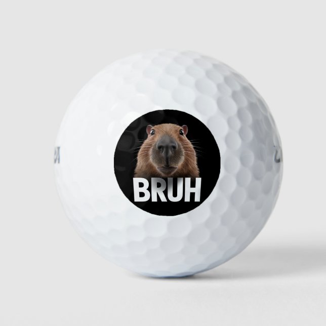 Funny Capybara Bruh  Golf Balls (Front)
