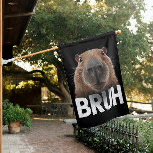 Funny Capybara Bruh  House Flag