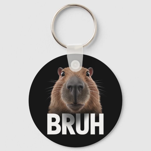 Funny Capybara Bruh  Keychain (Front)