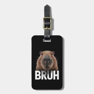 Funny Capybara Bruh Luggage Tag