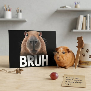 Funny Capybara Bruh Meme Cute Animal Humor Postcard