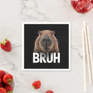 Funny Capybara Bruh  Napkins