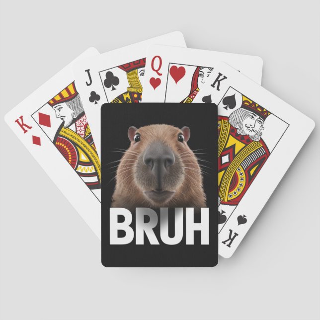 Funny Capybara Bruh  Poker Cards (Back)