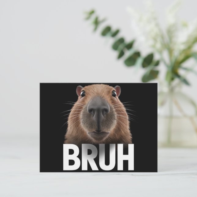 Funny Capybara Bruh  Postcard (Standing Front)