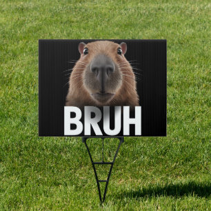 Funny Capybara Bruh Sign