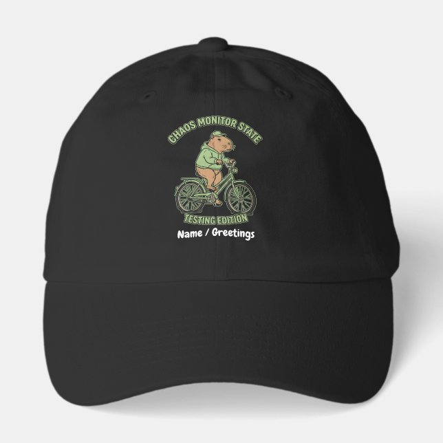 Funny Capybara Chaos Monitor State Testing Edition Hat (Front)