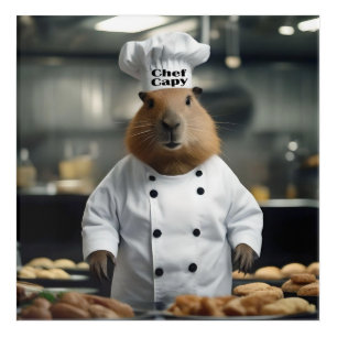 Funny Capybara Chef Acrylic Print