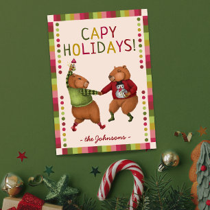 Funny Capybara Christmas Card for Animal Lovers