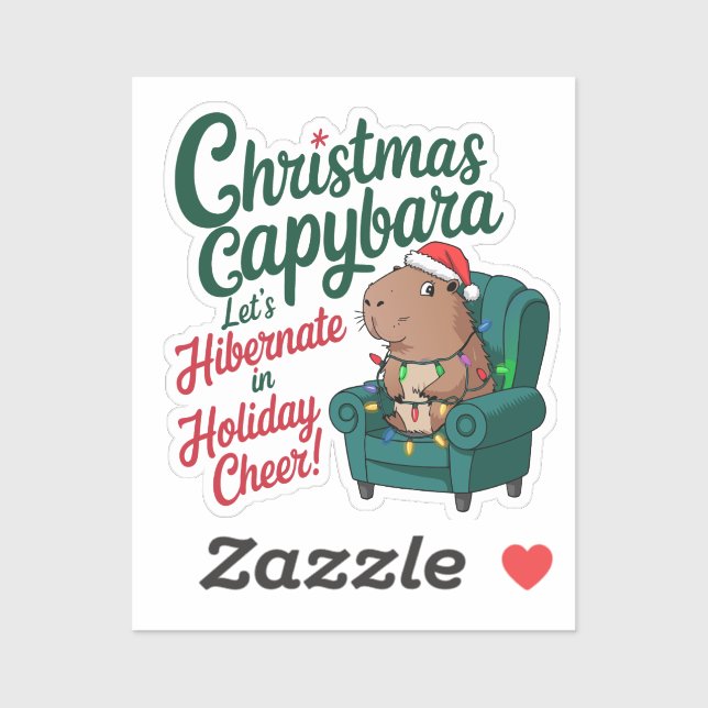 Funny Capybara Christmas Sticker (Sheet)