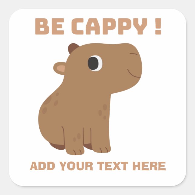 Funny Capybara  Custom Square Sticker (Front)