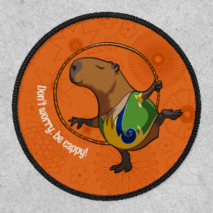 Funny Capybara Don't Worry Be Cappy Cartoon Patch