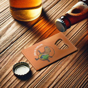 Funny Capybara Don't Worry Be Cappy! Hoop Cartoon Credit Card Bottle Opener