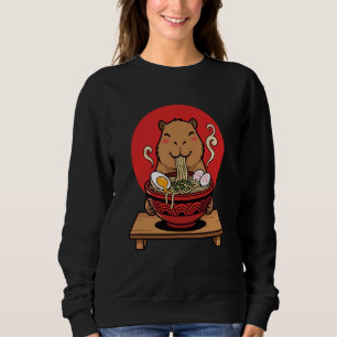 Funny Capybara Eating Japanese Noodles Ramen Lover Sweatshirt