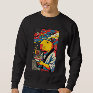 Funny Capybara Eating Ramen Japanese Noodles Lover Sweatshirt