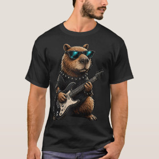 Funny Capybara Electric Guitar Humor Man T-Shirt