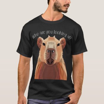 Funny Capybara Face Design T-shirt by patcallum at Zazzle