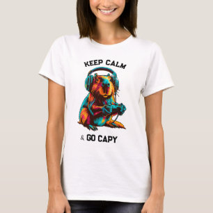 Funny Capybara Gamer Gaming Video Games Graphic T- T-Shirt