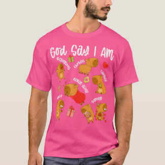 Funny Capybara God Say I Am Cute Capybara T-Shirt