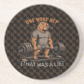 Funny Capybara Gym One More Rep That Was A Lie Coaster