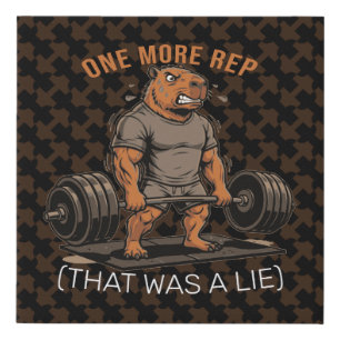 Funny Capybara Gym One More Rep That Was A Lie Faux Canvas Print