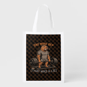 Funny Capybara Gym One More Rep That Was A Lie Grocery Bag