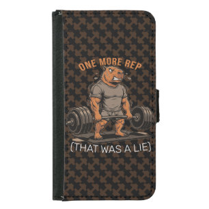 Funny Capybara Gym One More Rep That Was A Lie Samsung Galaxy S5 Wallet Case