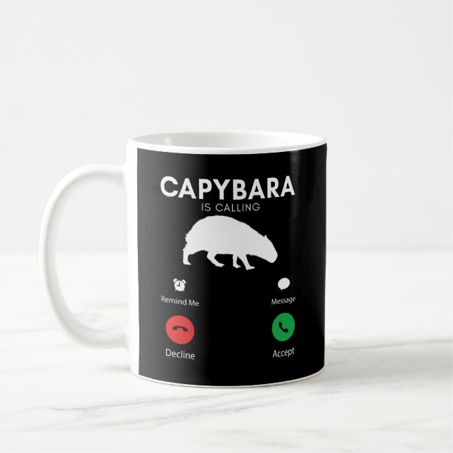 Funny Capybara Humorous Capybaras Coffee Mug (Left)