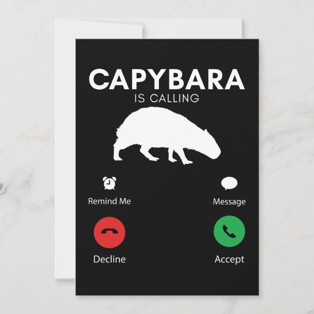 Funny Capybara Humorous Capybaras Invitation (Front)
