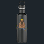 Funny Capybara in Water With Lemons Meme  Stainless Steel Water Bottle<br><div class="desc">Funny Capybara in Water With Lemons Meme</div>