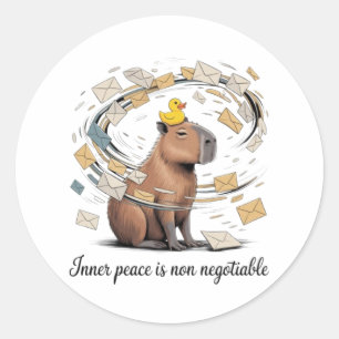 Funny Capybara Inner Peace Sticker - Zen Animal De