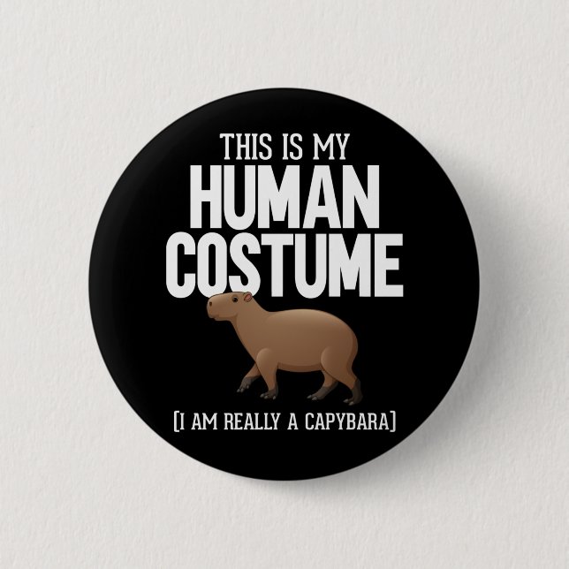Funny Capybara Lover Cute Animal Button (Front)