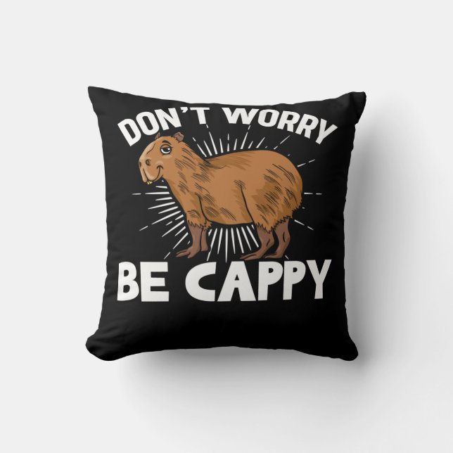 Funny Capybara Owner Capybara Pet Throw Pillow (Front)
