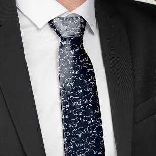 Funny Capybara Pattern Neck Tie