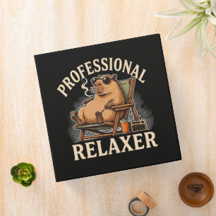 Funny Capybara Professional Relaxer 3 Ring Binder