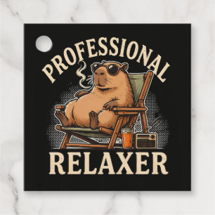 Funny Capybara Professional Relaxer Favor Tags