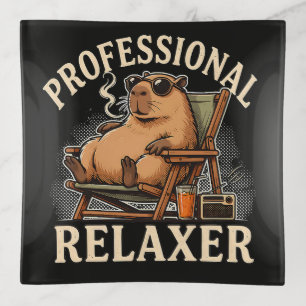 Funny Capybara Professional Relaxer Trinket Tray