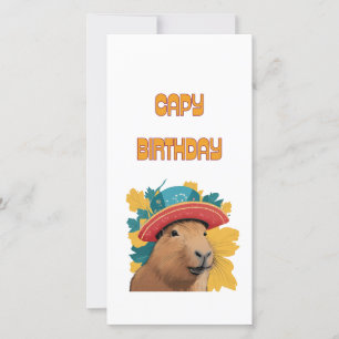 Funny Capybara Pun Birthday Card