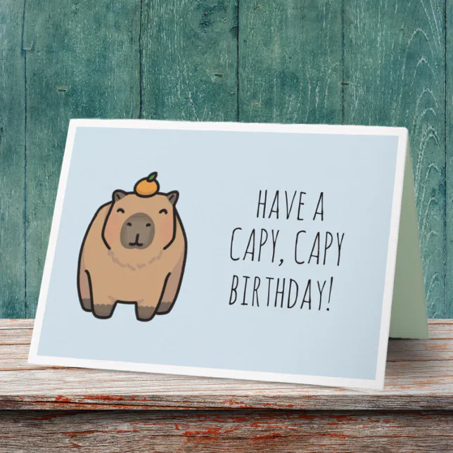 Funny Capybara Pun Birthday Card 