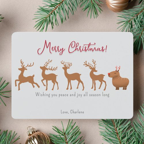 Funny Capybara Reindeer Christmas Cards