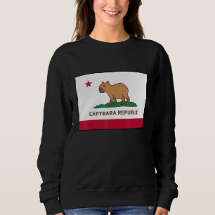 Funny Capybara Republic California Flag Sweatshirt