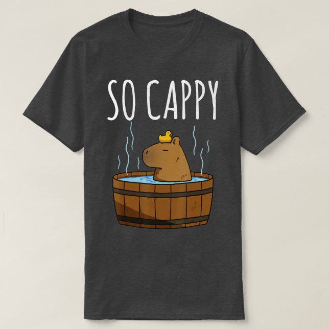 Funny Capybara Rodent Dont Worry Capy Retro Sunset T-Shirt (Design Front)