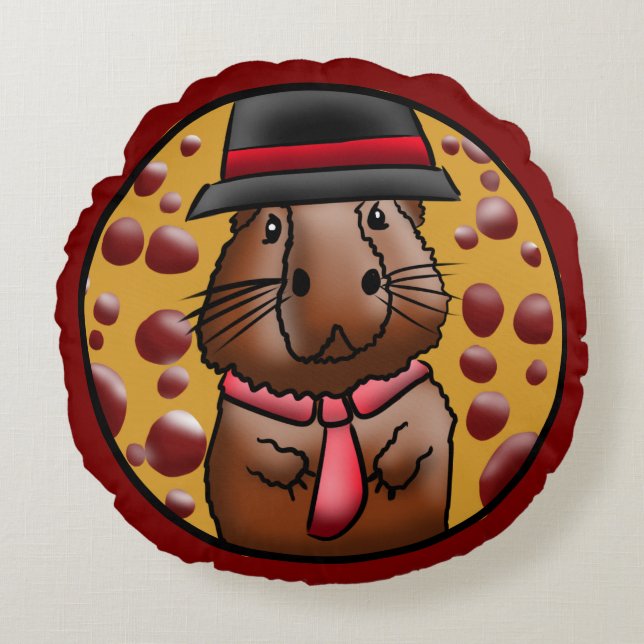 Funny Capybara Round Pillow (Front)