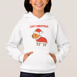 Funny Capybara Santa Capy Christmas Hoodie