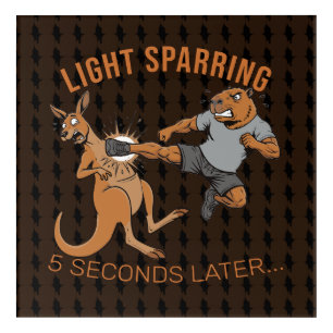 Funny Capybara vs Kangaroo Light Sparring MMA Meme Acrylic Print