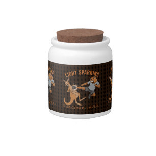 Funny Capybara vs Kangaroo Light Sparring MMA Meme Candy Jar