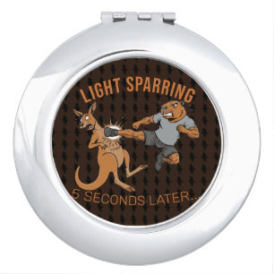 Funny Capybara vs Kangaroo Light Sparring MMA Meme Compact Mirror