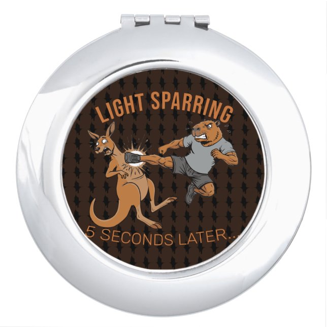 Funny Capybara vs Kangaroo Light Sparring MMA Meme Compact Mirror (Front)