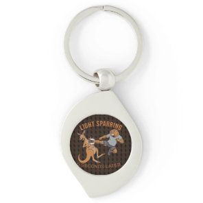 Funny Capybara vs Kangaroo Light Sparring MMA Meme Keychain
