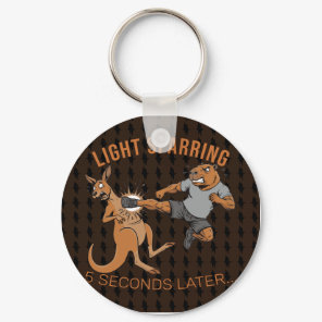 Funny Capybara vs Kangaroo Light Sparring MMA Meme Keychain